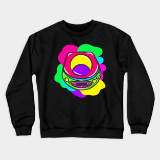 Neon Hippy 80s 90s Costume Retro Vintage Crewneck Sweatshirt